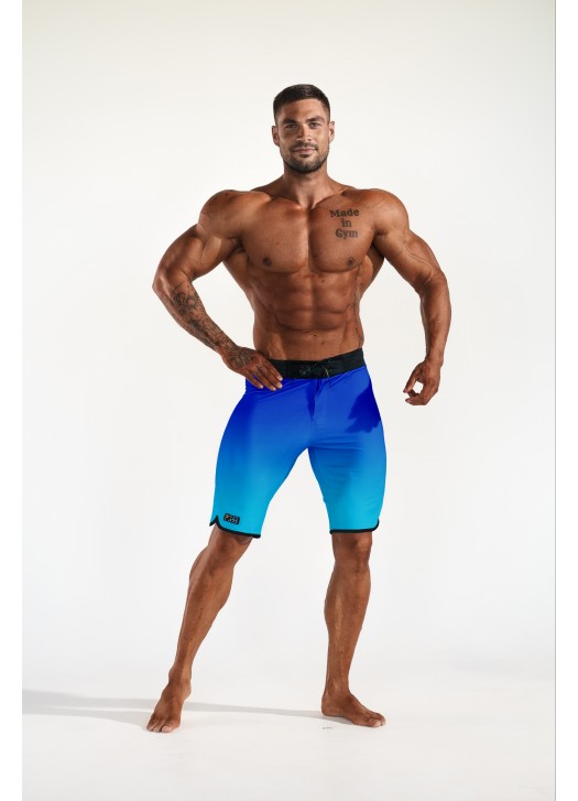 Men's Physique Shorts - Gradient Blue (bottom borders)